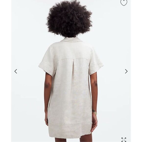 $128 Madewell V-Neck Mini Dress in 100% Linen size M m5 - Picture 2 of 6